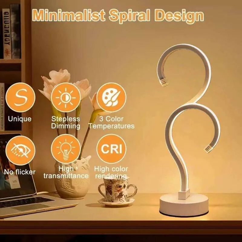 Creative Double Question Mark Elegant White Desktop Lamp, USB Power Supply - Three Color Lighting, Suitable For Bedroom — foto 5