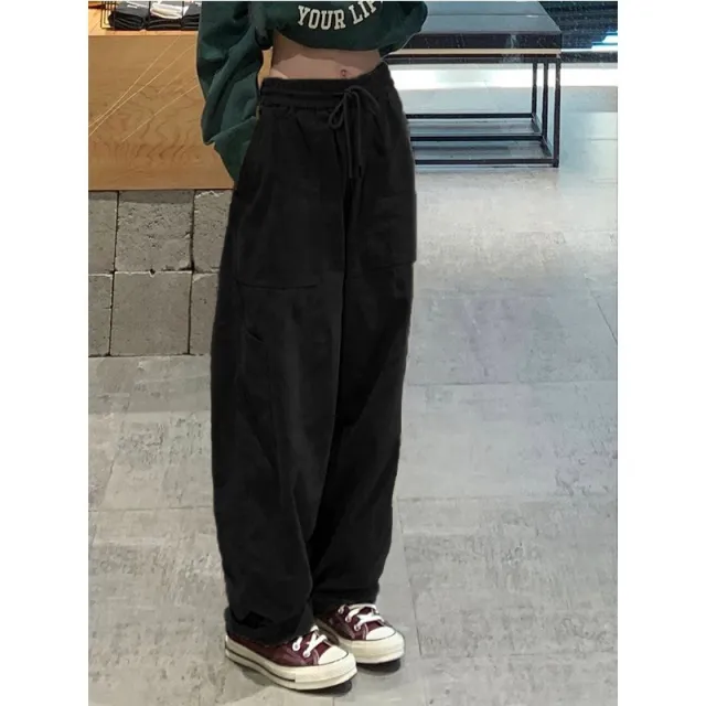 Women's New Loose Straight High Waist Overalls Slim Black - Shop at LoveMi