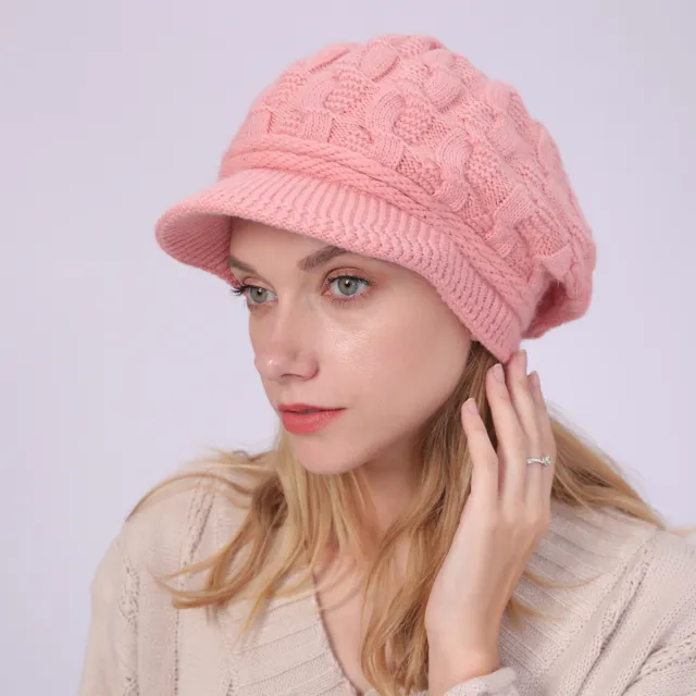 Women's Fleece Warm Rabbit Wool Beret Pink - Shop at LoveMi