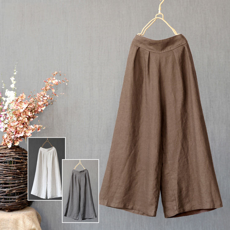 Title 2, Womens cotton linen wide leg pants, offering c...