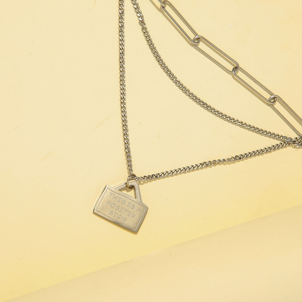 Stainless Steel Multilayer Pin Pearl Envelope Pendant