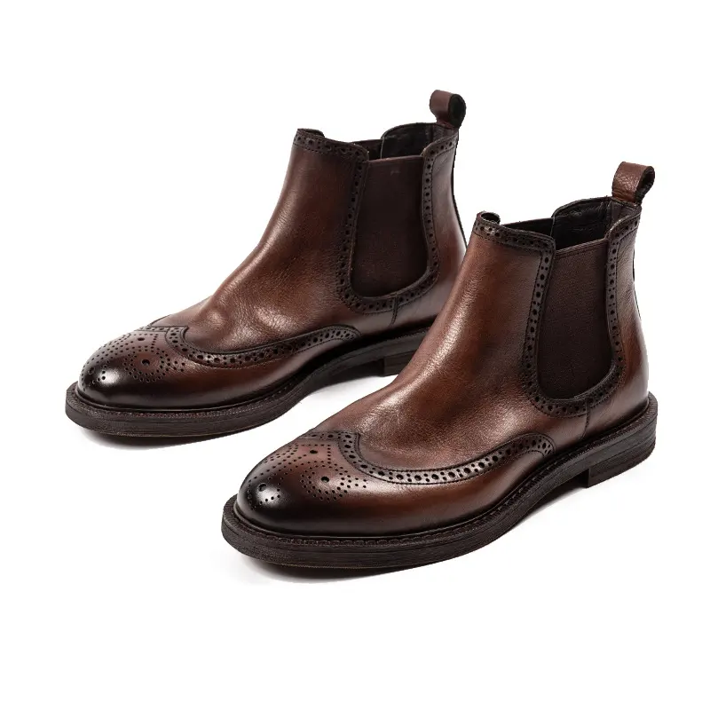 New Boots Brogue Carved Leather Shoes for Men