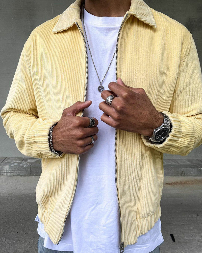 Fashion Fit Zipper Casual Jacket With Side Slit Pockets