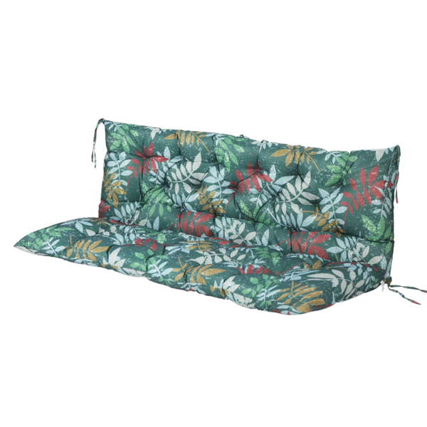Outdoor Swing Cushions 70 Inch, Waterproof 4i Thick Porch Swing Cushion Replacement With Backrest And Ties, Comfortable 2-3 Seat Pation Swing Pad For Backyard, Garden, Lawn, Outdoor Furniture-Flower — view 3
