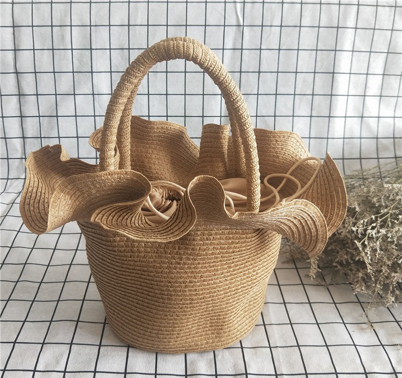 Popular Thin Paper Braids Hat And Straw Women's Bag