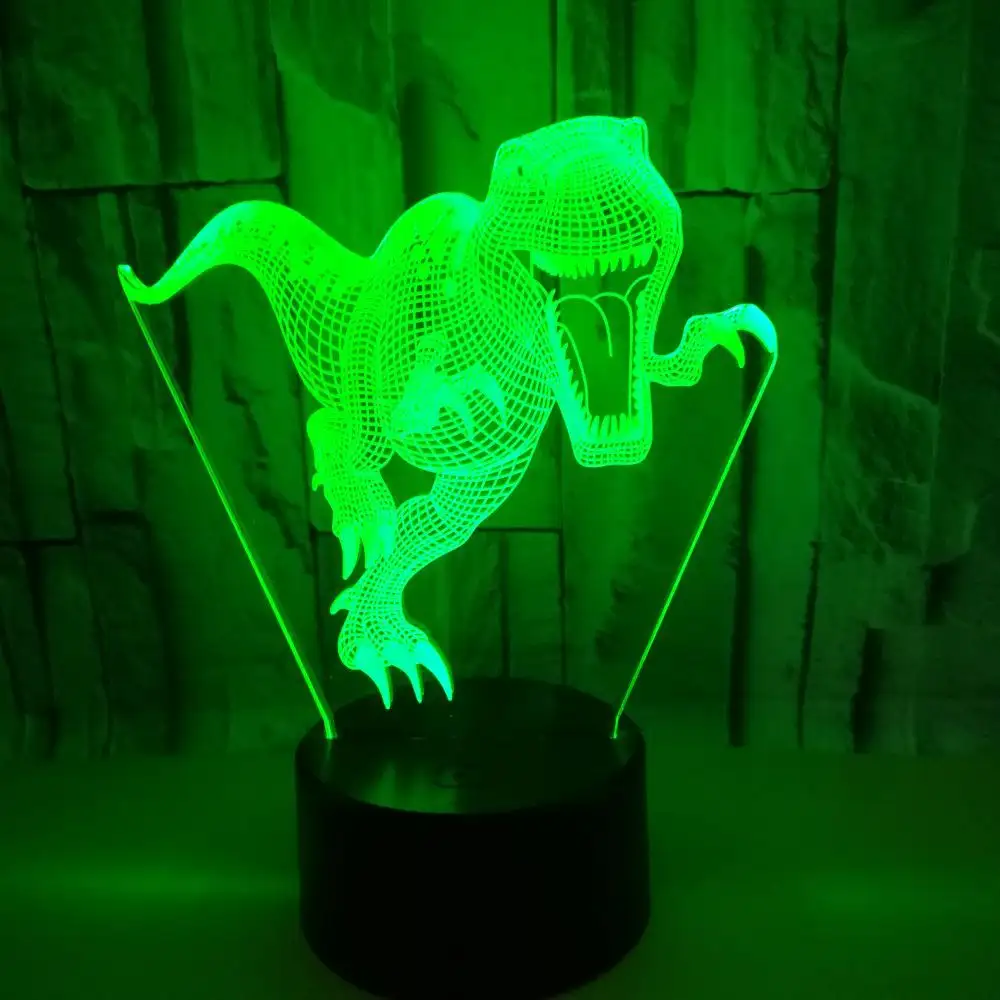 Stereo Vision Dinosaur Colorful Touch 3D Night Light