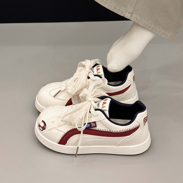 Retro Platform Height Increasing Casual Shoes Women, Autumn New Arrival Versatile Cute Big Head Round Toe Running Athletic Sneakers
