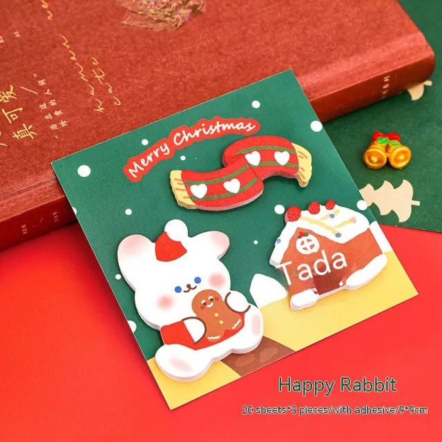 Christmas Combination Sticky Notes Cute Message leaving Happy Rabbit - Shop at LoveMi