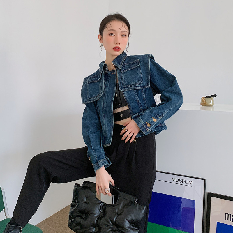 Large Pocket Pleated Shawl Jacket