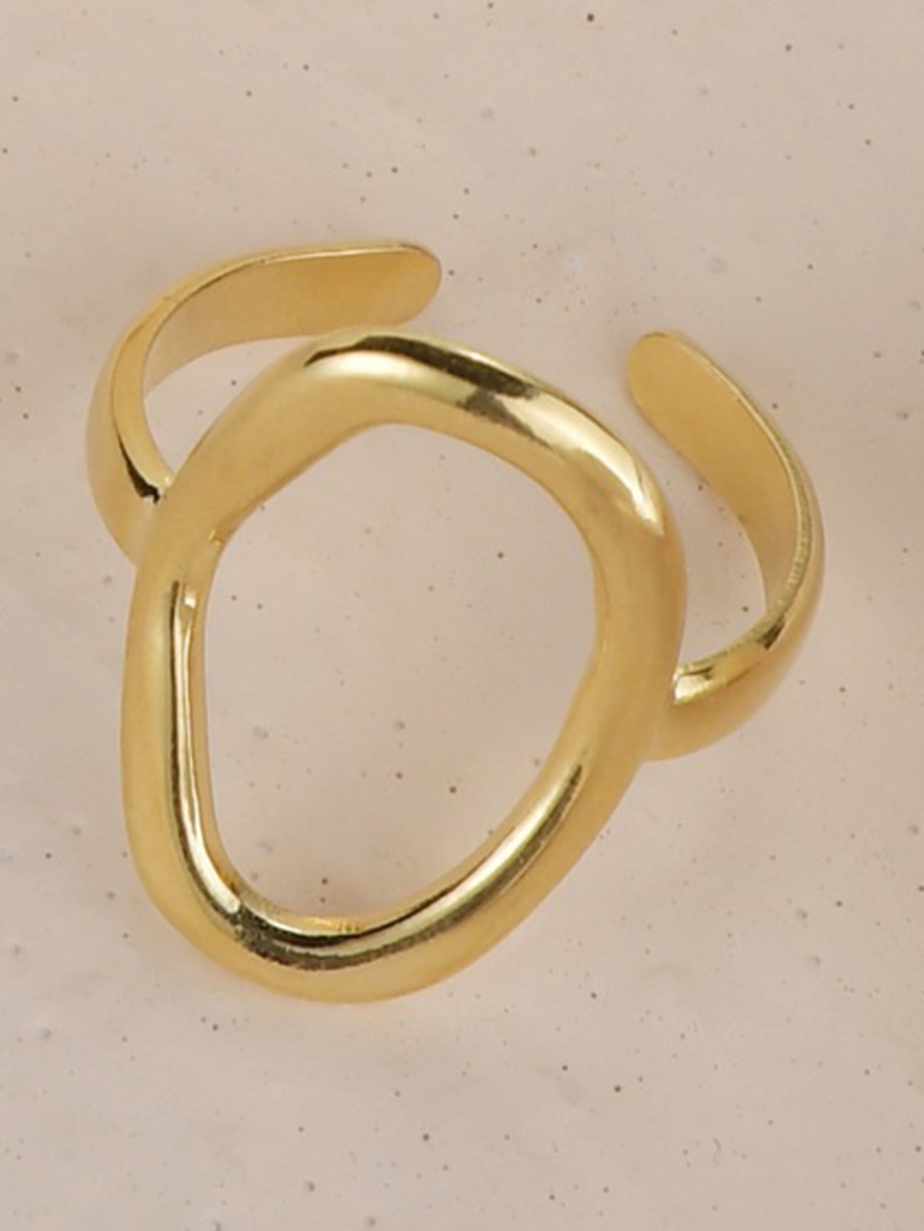 Irregular Simple Openwork Gold Adjustable Ring