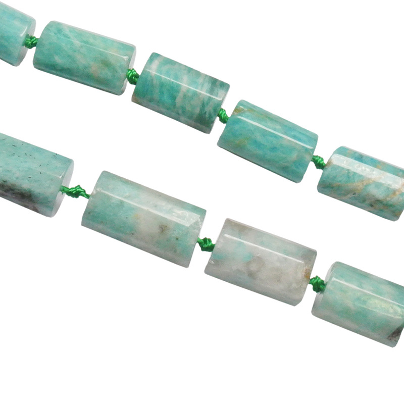 Natural Tianhe Stone Loose Beads Cylindrical Beaded Necklace