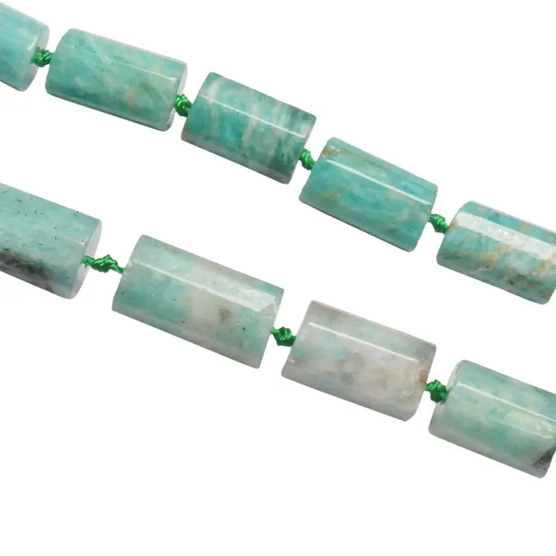 Natural Tianhe Stone Loose Beads Cylindrical Beaded Necklace
