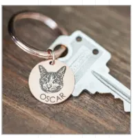 Pet Cat and Dog Photo Name Commemorative Bag Charm
