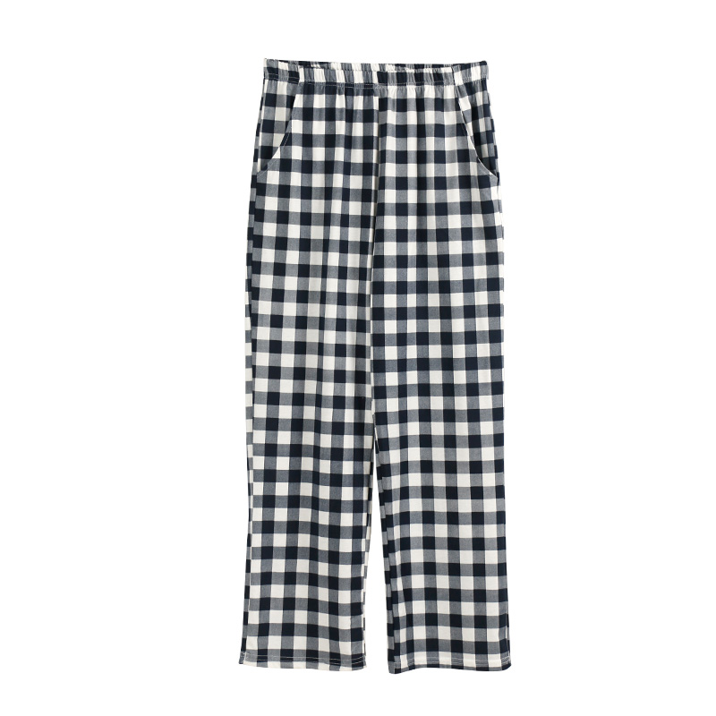 Title 10, Checked cotton loose-fitting pajamas for home. ...