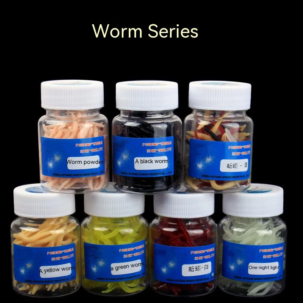 Soft Bait Fake Worm Mealworm Earthworm Red