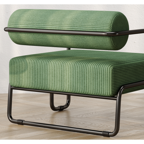27inch L Living Room Iron Sofa Chair, Lazy Individual Chair, Balcony Leisure Chair,Modern, Small Space, Easy Assembly Green