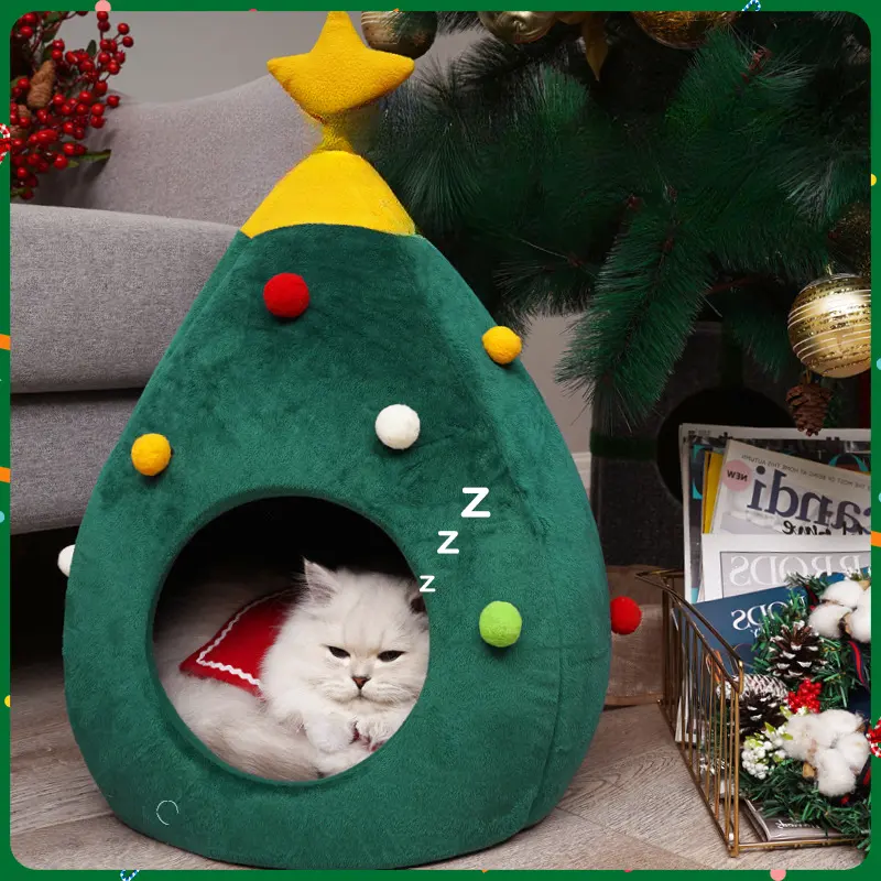 Christmas Cat And Dog Nest Warm Comfortable