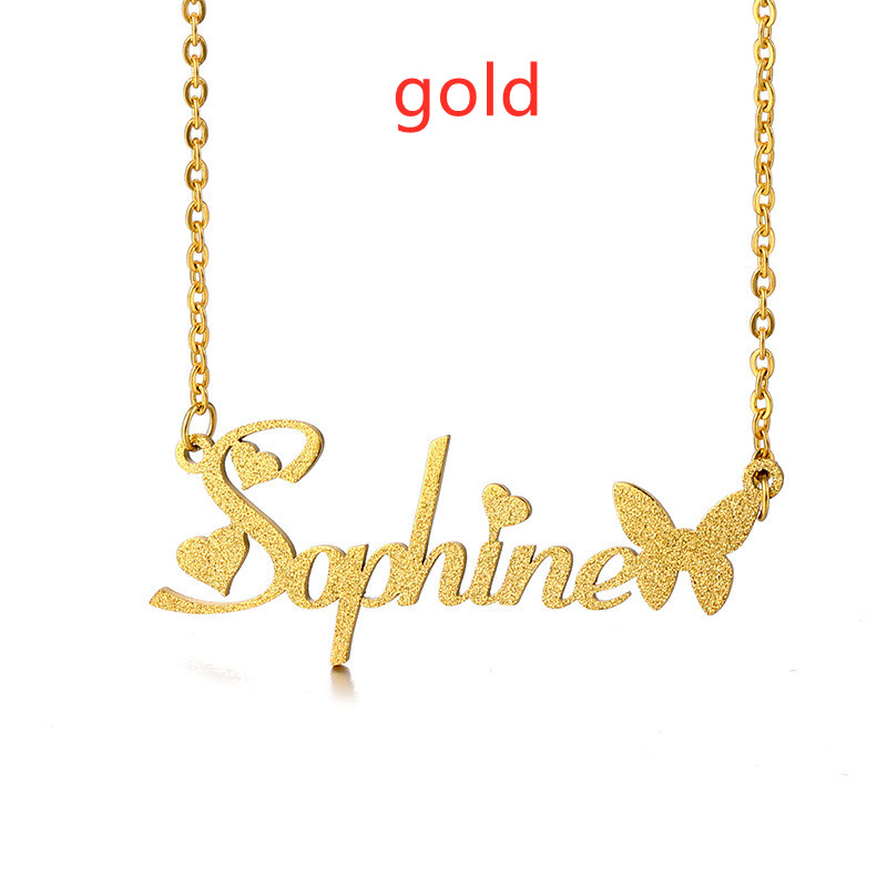 Women's Personalized Charm Butterfly Frosted Necklace