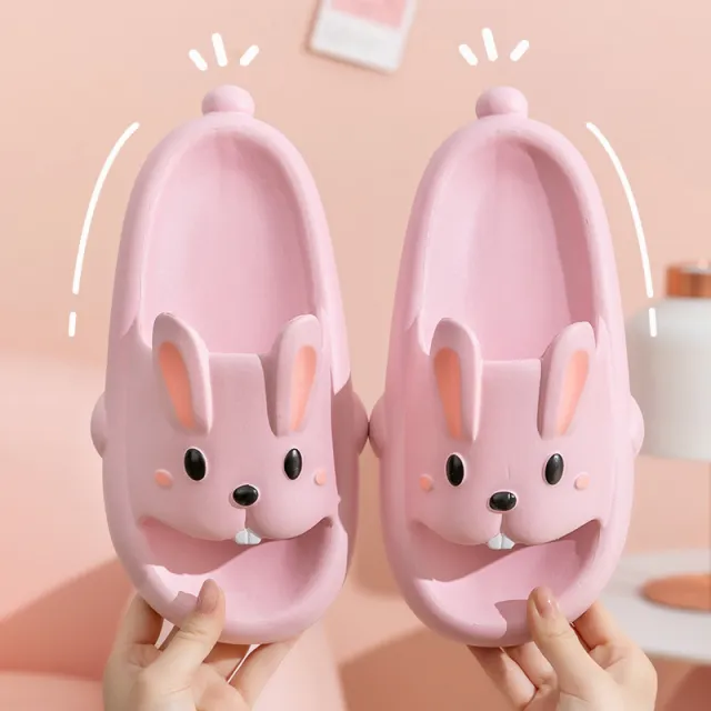 Cute Rabbit Slippers For Kids Women Summer Home Shoes Bathroom Slippers Pink - Shop at LoveMi