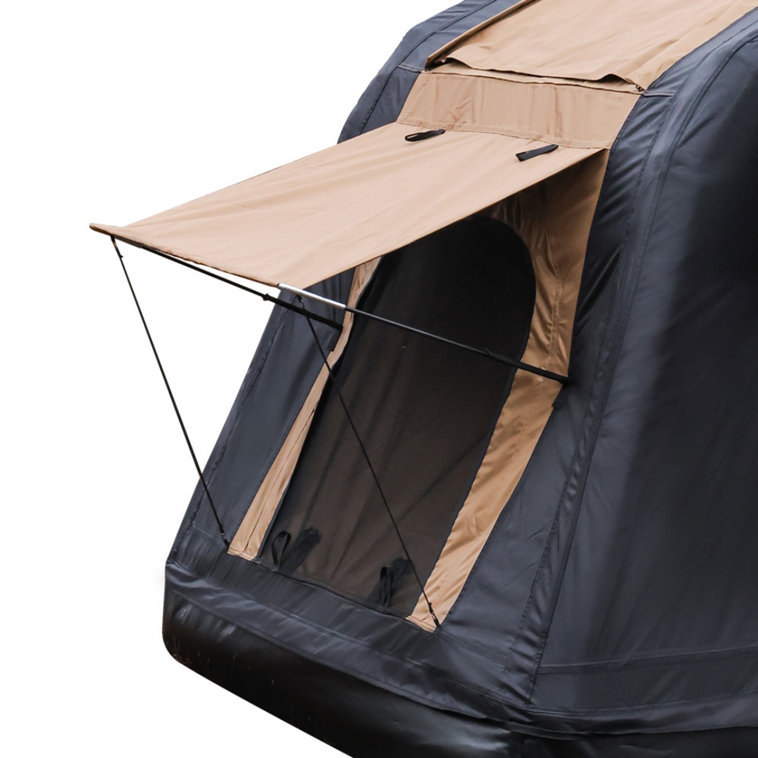 Foldable 2-3 People Amphibious Inflatable Car Roof Top Tent For Camping Outdoor Glamping Camping Tent For SUV,Truck  Without Ladder, Two-tone Style, Khaki & Black