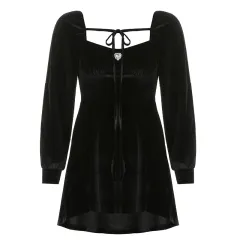 A-line Skirt With Irregular Waist And Slim Hem - Black - View 1