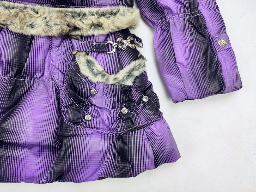 Girls Checked Hooded Down Jacket