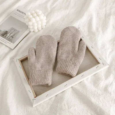 Rabbit Fur Plus Velvet Padded Warm Gloves For Cold proof Riding Camel - Shop at LoveMi