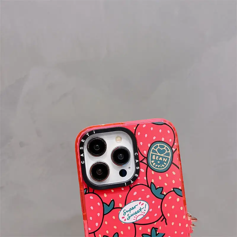 Cartoon Cute Strawberry Creative Phone Case Acrylic