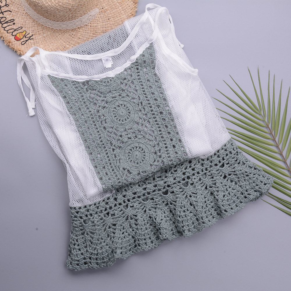 Swimsuit Stitching One-piece Skirt Sun Protection Sling Holiday Mesh Skirt