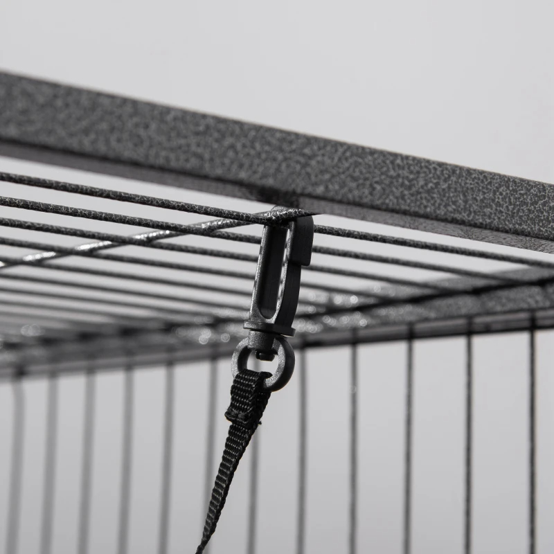 Small Animal Cage With Wheels, Pet Playpen For Rat, Syrian Hamster, Kitten, Ferrets, Chinchillas With Bottom Storage Shelf, Removable Tray, Ramp