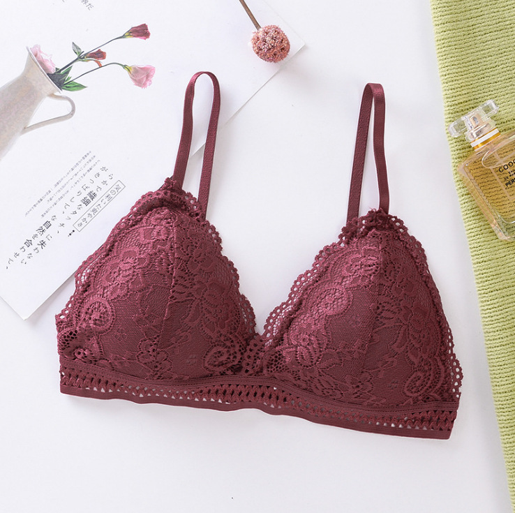 Title 4, French Triangle Cup Lace Bra Without Steel Ring...