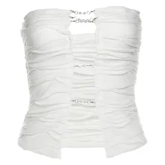 Summer Fashion Women's New Slim Hollow Vest - White - View 1