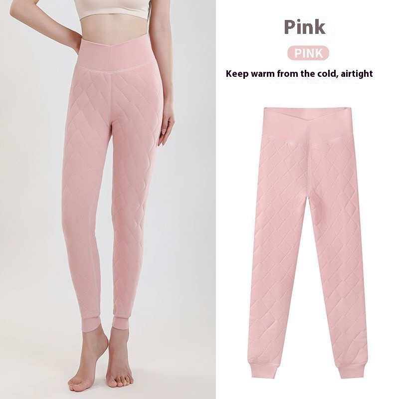 Теплые утолщенные кашемировые леггинсы, зимние брюки с ромбической строчкой, верхняя одежда, тонкие брюки с высокой талией, женская одежда
