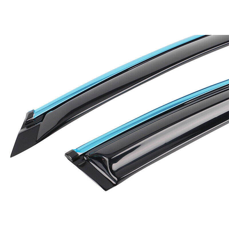 Mugen Style Acrylic Window Visors W- Chrome Trim 4Pc Set 4