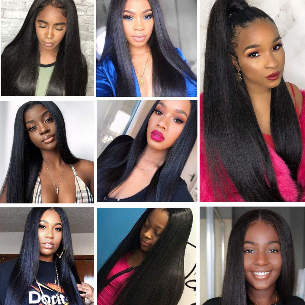 13x4 Lace Front Human Hair Wig Natural Color, Straight Texture, Density