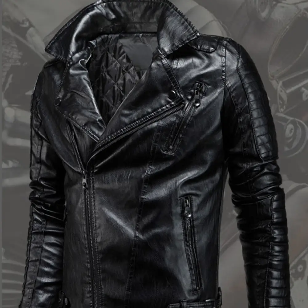 Men's Winter Racing Motorcycle Suit Pu Leather Jacket