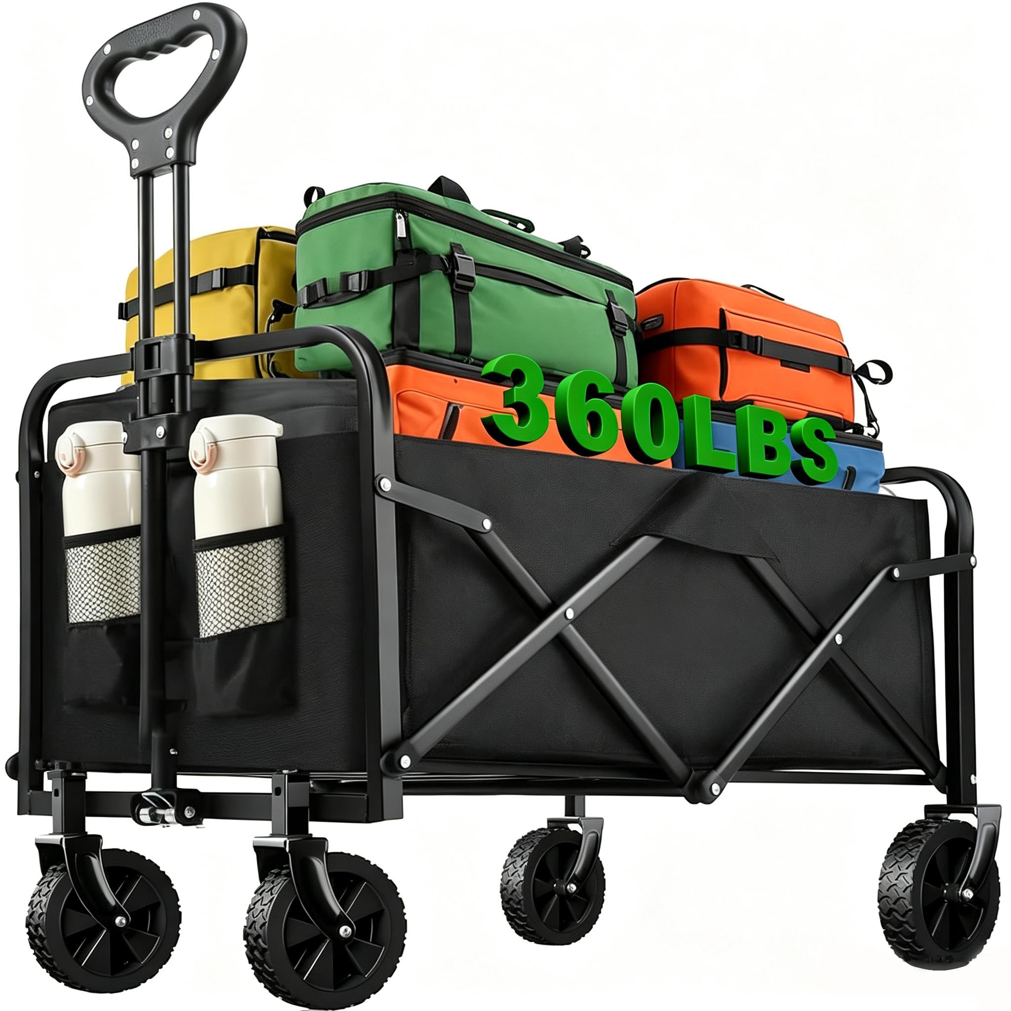 Multifunctional Folding Handcart, Portable And Foldable Outdoor Camping Vehicle, Suitable For Various Scenarios Such As Picnics, Beach Outings, Shopping, Gardening, And Carrying Groceries.