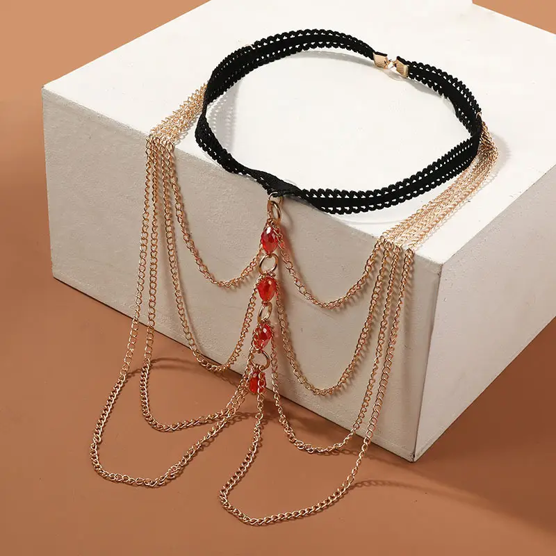Women's Personalized Elastic Multi-layer Crystal Leg Chain
