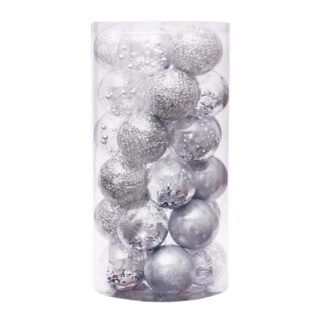 Christmas Decoration Transparent Ball Set Pendant Silver - Shop at LoveMi