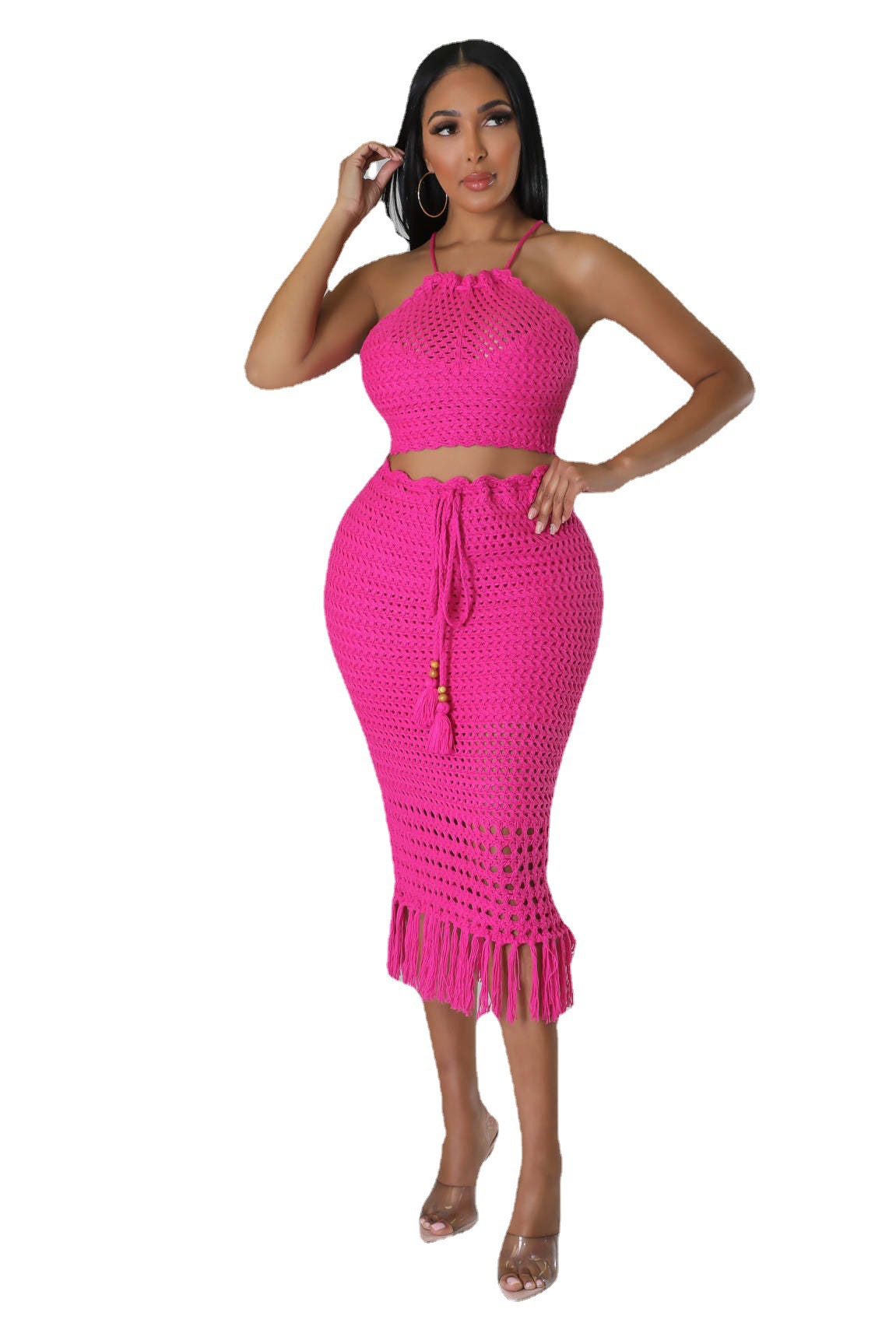 Knitted Tassel Two-Piece Set