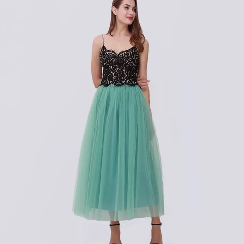 Lace Princess Tulle Long Drees Tutu Skirts for Women