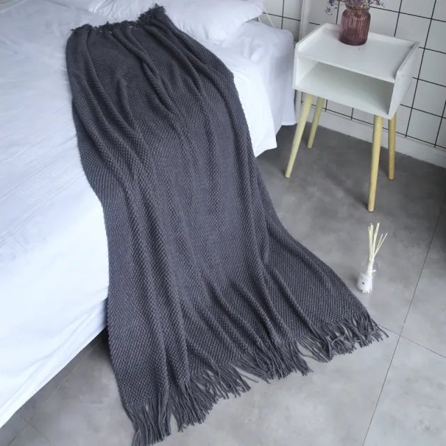 Sofa Blanket Air Conditioning Blanket Morandi Small Bubbles Dark Grey - Shop at LoveMi