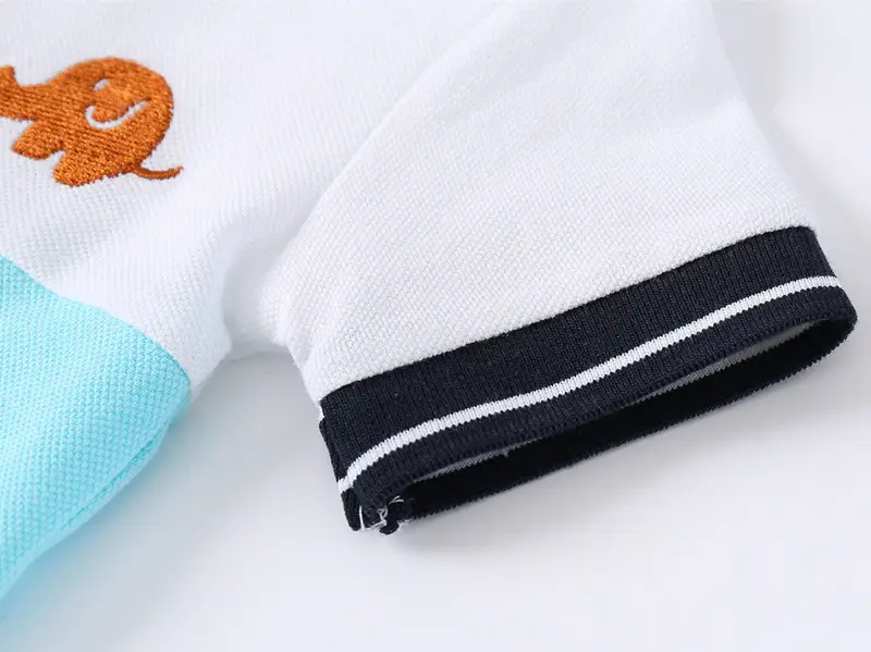 Boys' Fashion Colorful Lapel Short-sleeved Tops