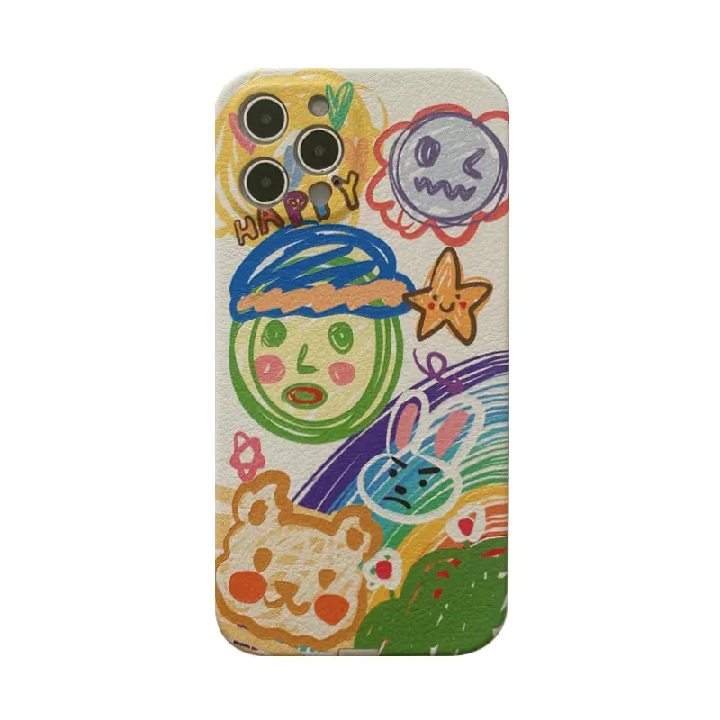 Japanese And Korean Ins Cute Cartoon Graffiti Silicone Protective Cover
