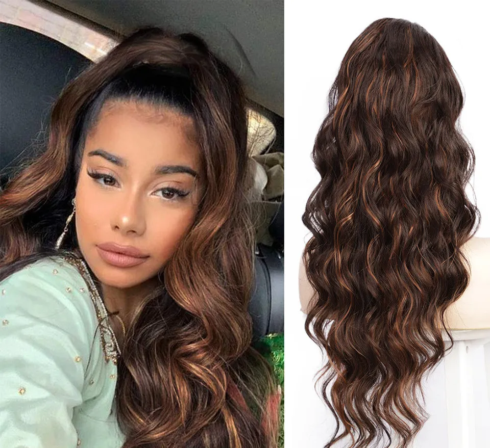 Wig Big Wave Drawstring Ponytail Matte High Temperature Silk Chemical Fiber Wig - 10Style