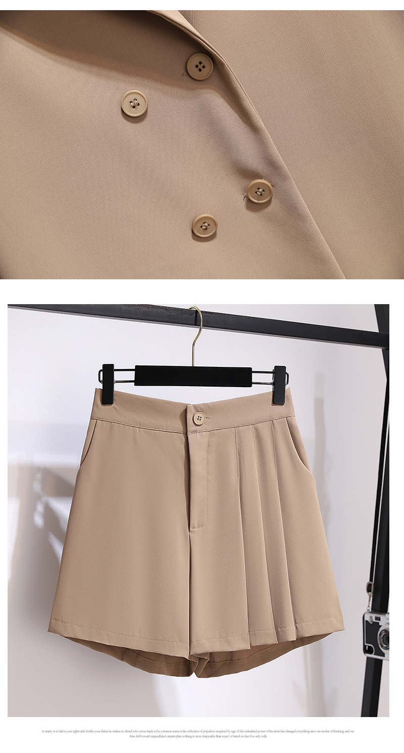 Women's Korean Style Fried Street Suit Jacket Wide Leg Shorts Two-piece