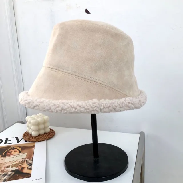 Warm Plush Basin Hat In Autumn And Winter Beige - Shop at LoveMi