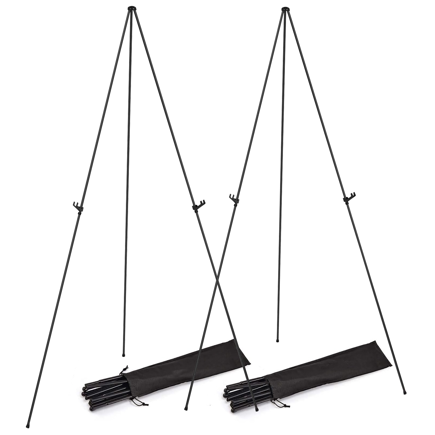 2 Pack Easel Stand For Display 61in Collapsible A Frame Tripod Easel Iron Alloy Drawing Stand With 2 Carry Bags For Wedding Poster Art Drawing Meeting