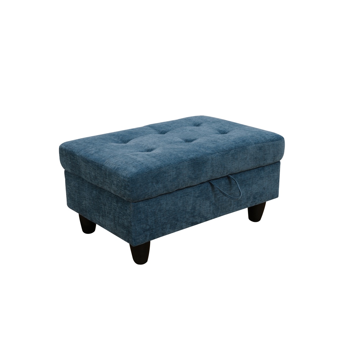 Pickup Only--Blue Flannel 3-Piece Couch Living Room Sofa Set