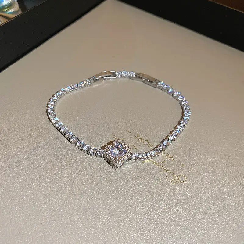 18K Gold Plated Rainbow Oval Zircon Adjustable Bracelet Exquisite Pull-out Bangle Elegant Women's Hand Jewelry